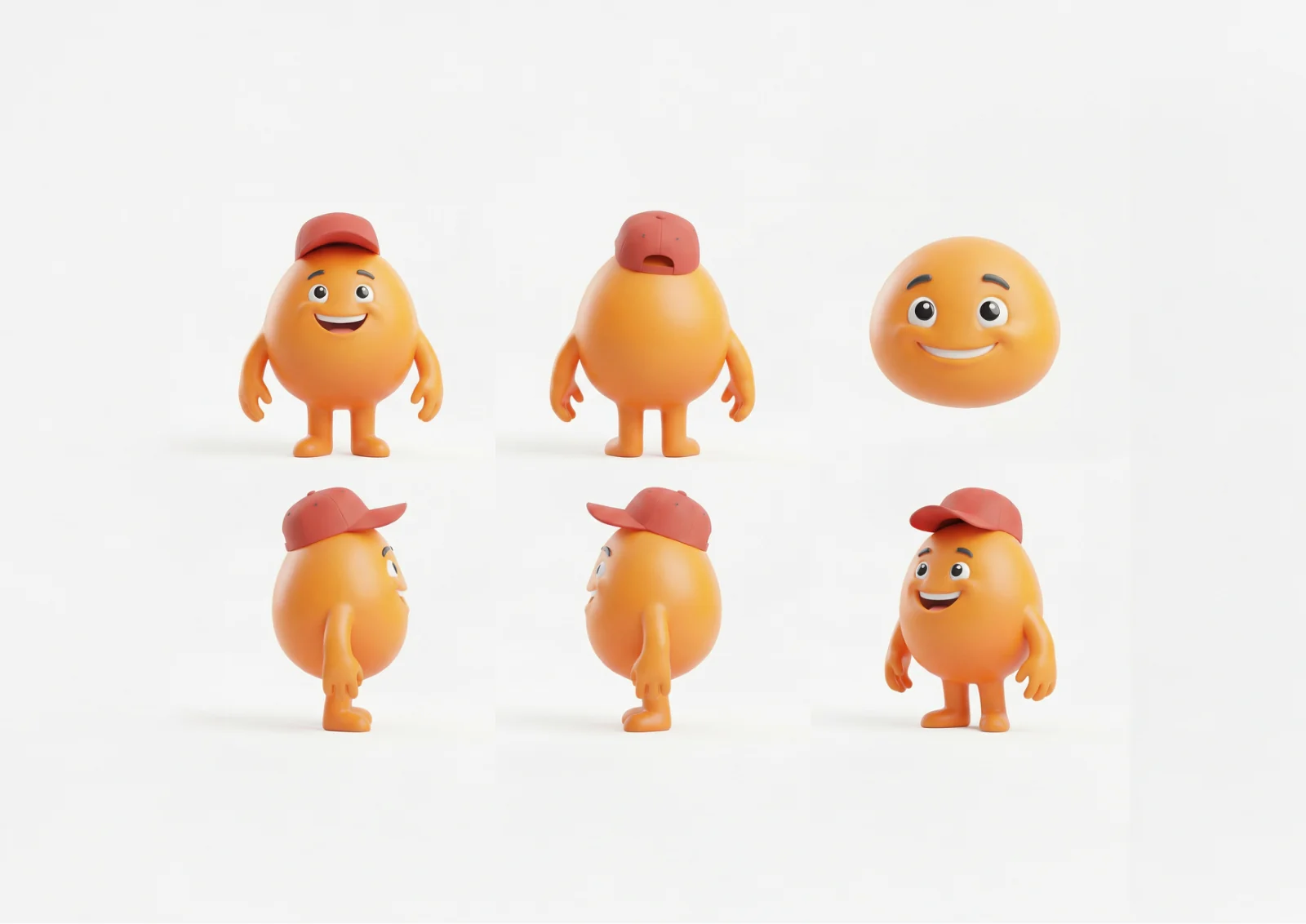 DOB Burger mascot character shown from multiple angles