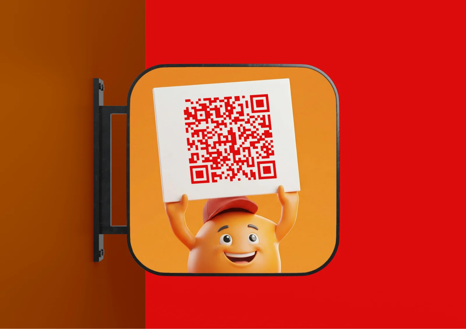 DOB Burger store QR code sign