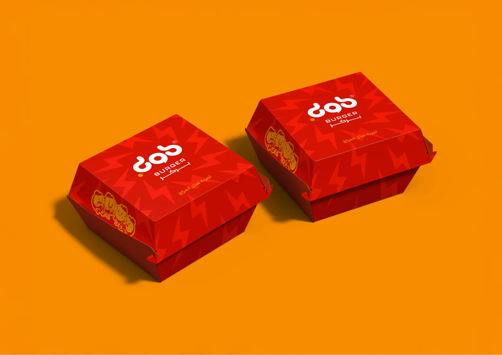 Red DOB Burger takeaway burger boxes